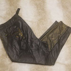 Black/Gold Pleather Legging Style Pants
